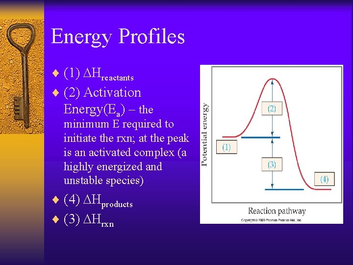 Energy Profiles ¨ (1) DHreactants ¨ (2) Activation Energy(Ea) – the minimum E required