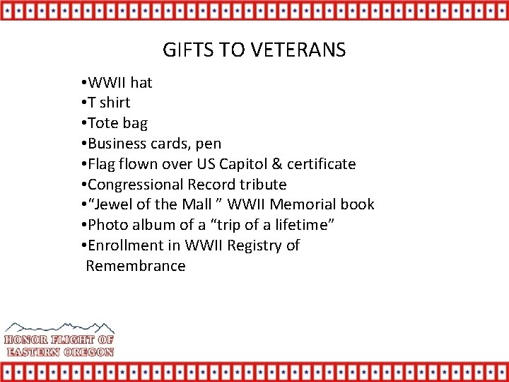 GIFTS TO VETERANS • WWII hat • T shirt • Tote bag • Business