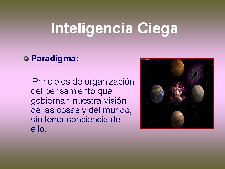  Inteligencia Ciega Paradigma: Principios de organización del pensamiento que gobiernan nuestra visión de