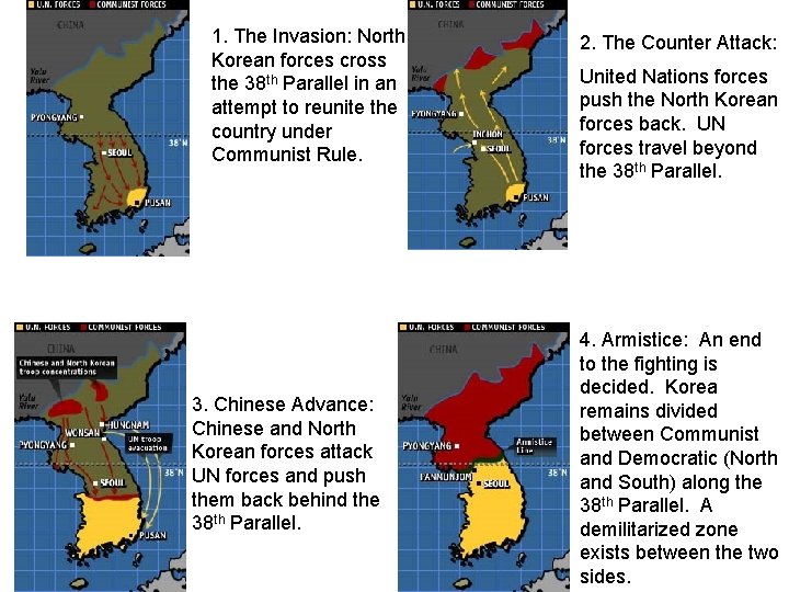 1. The Invasion: North Korean forces cross the 38 th Parallel in an attempt