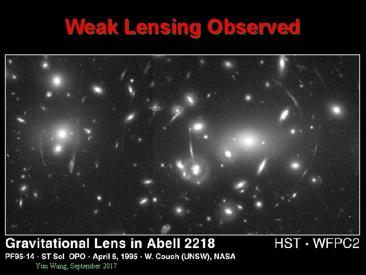 Weak Lensing Observed Yun Wang, September 2017 