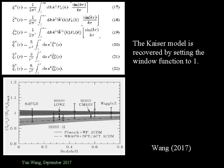 The Kaiser model is recovered by setting the window function to 1. Wang (2017)
