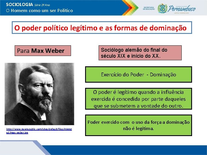 SOCIOLOGIA Série 2º Ano O Homem como um ser Político O poder político legítimo