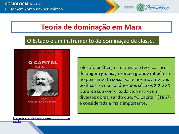 SOCIOLOGIA Série 2º Ano O Homem como um ser Político Teoria de dominação em