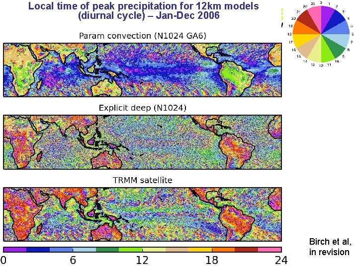 Local time of peak precipitation for 12 km models (diurnal cycle) – Jan-Dec 2006