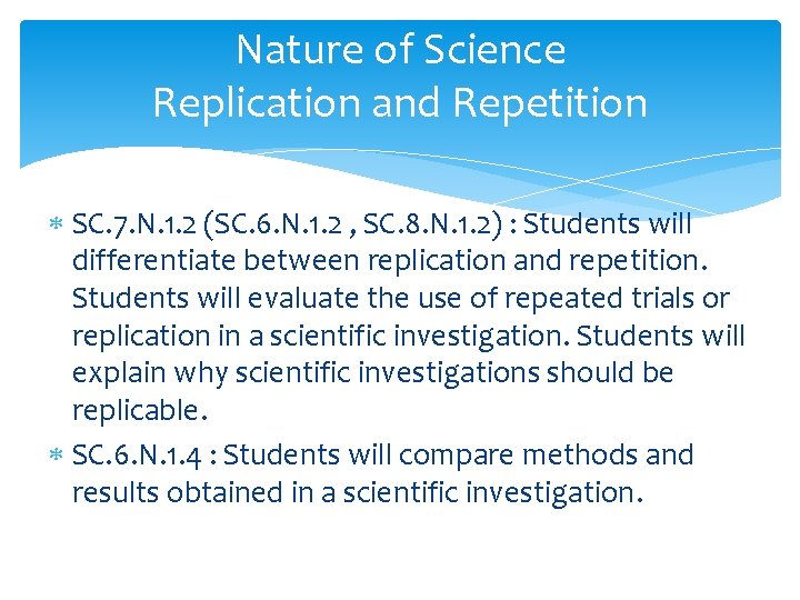 Nature of Science Replication and Repetition SC. 7. N. 1. 2 (SC. 6. N.