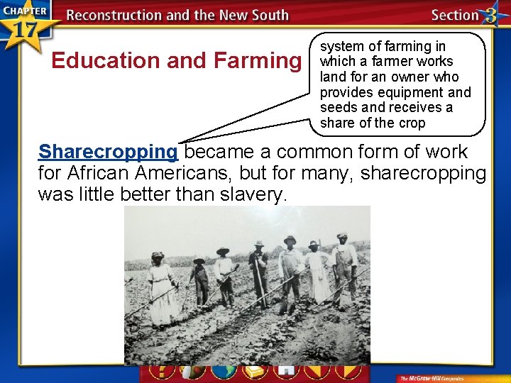 Education and Farming system of farming in which a farmer works (cont. ) land