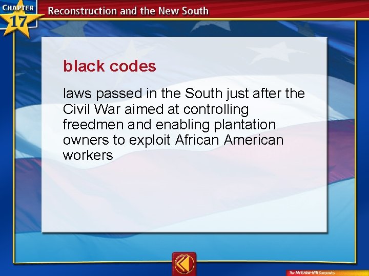 black codes  laws passed in the South just after the Civil War aimed at