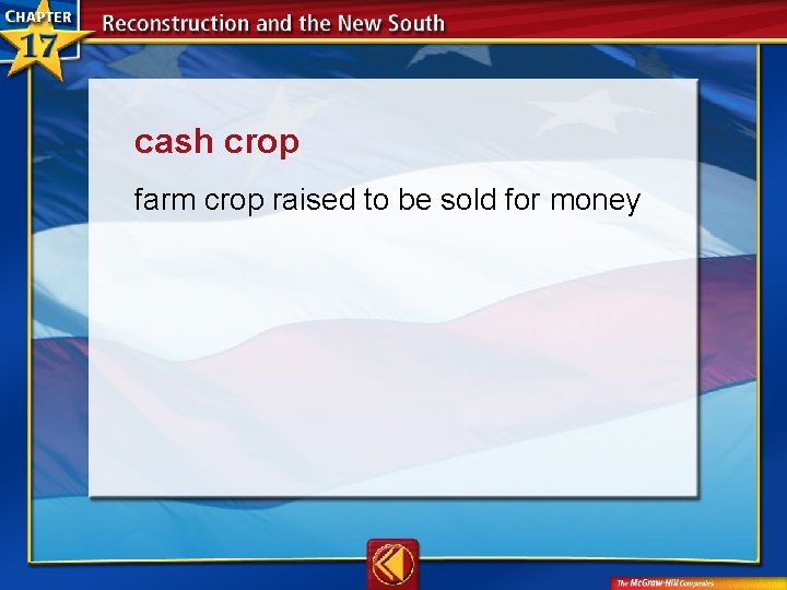 cash crop  farm crop raised to be sold for money 