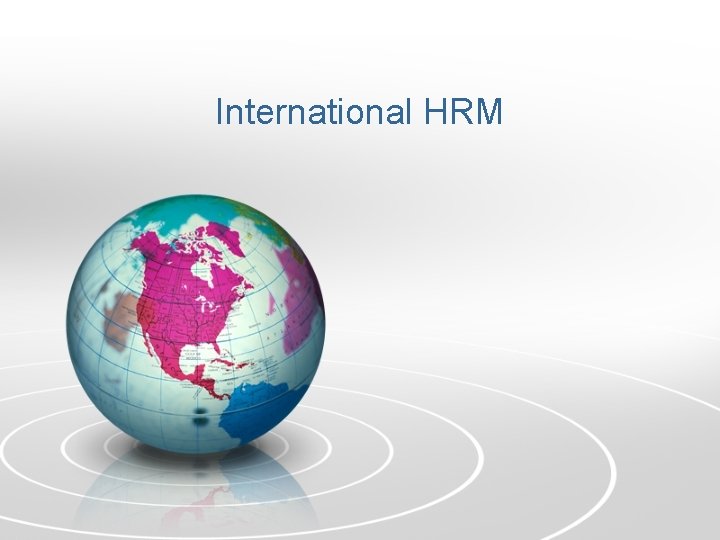 International HRM 