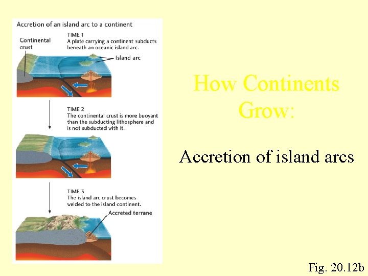 How Continents Grow: Accretion of island arcs Fig. 20. 12 b 