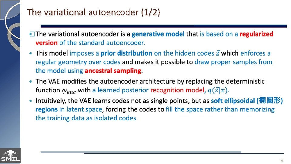 The variational autoencoder (1/2) � 6 