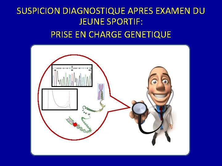 SUSPICION DIAGNOSTIQUE APRES EXAMEN DU JEUNE SPORTIF: PRISE EN CHARGE GENETIQUE EXPERTISE CONSEIL GENETIQUE