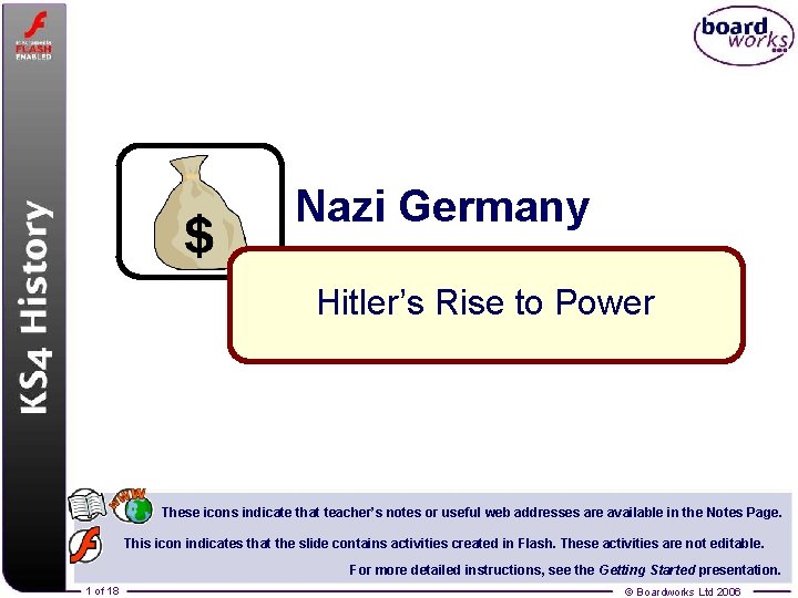 Nazi Germany Hitler’s Rise to Power These icons indicate that teacher’s notes or useful