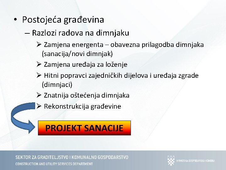 • Postojeća građevina – Razlozi radova na dimnjaku Ø Zamjena energenta – obavezna • Postojeća građevina – Razlozi radova na dimnjaku Ø Zamjena energenta – obavezna