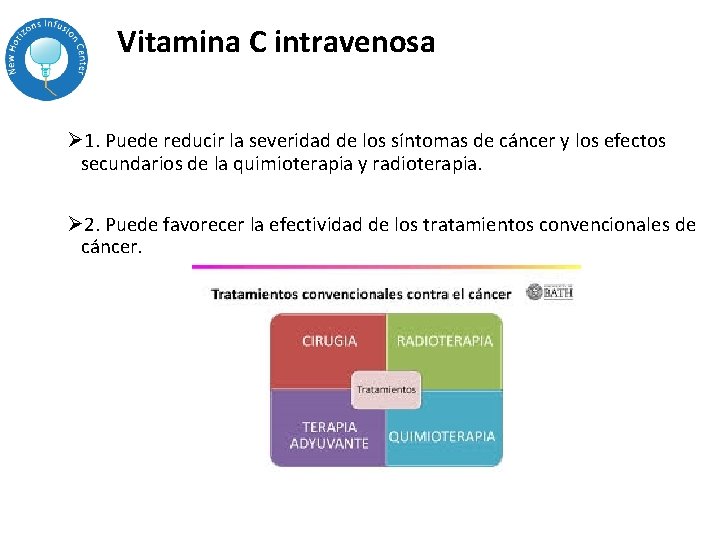 Vitamina C intravenosa Ø 1. Puede reducir la severidad de los síntomas de cáncer Vitamina C intravenosa Ø 1. Puede reducir la severidad de los síntomas de cáncer