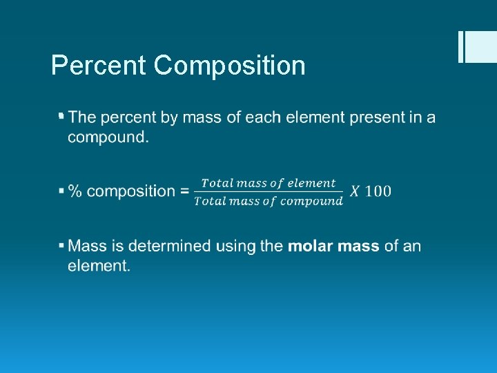 Percent Composition § 