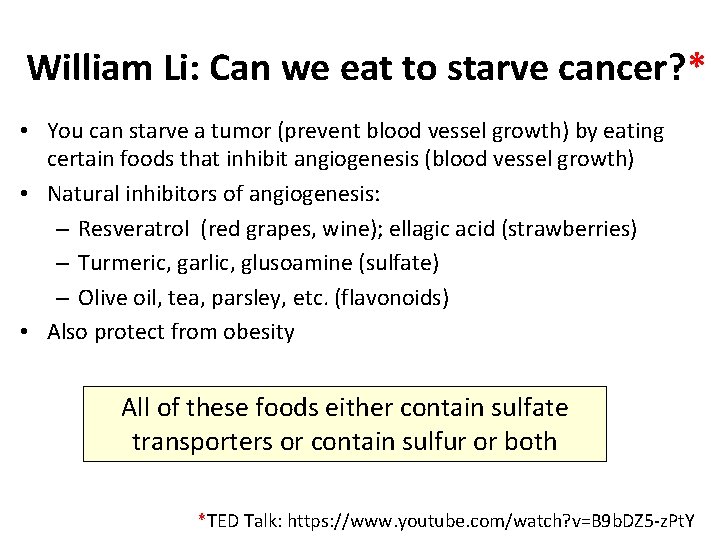 William Li: Can we eat to starve cancer? * • You can starve a