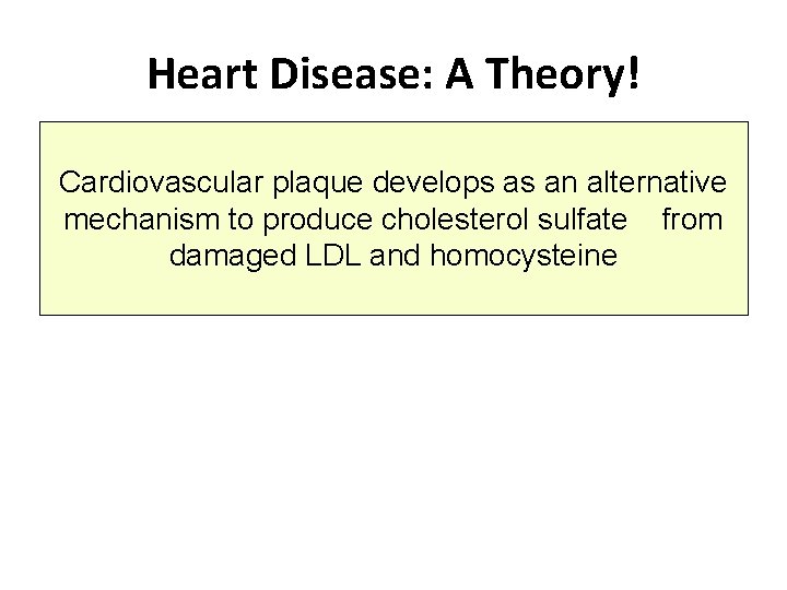 Heart Disease: A Theory! Cardiovascular plaque develops as an alternative mechanism to produce cholesterol