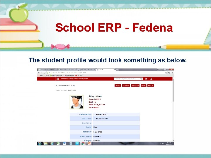 School ERP - Fedena The student profile would look something as below. 