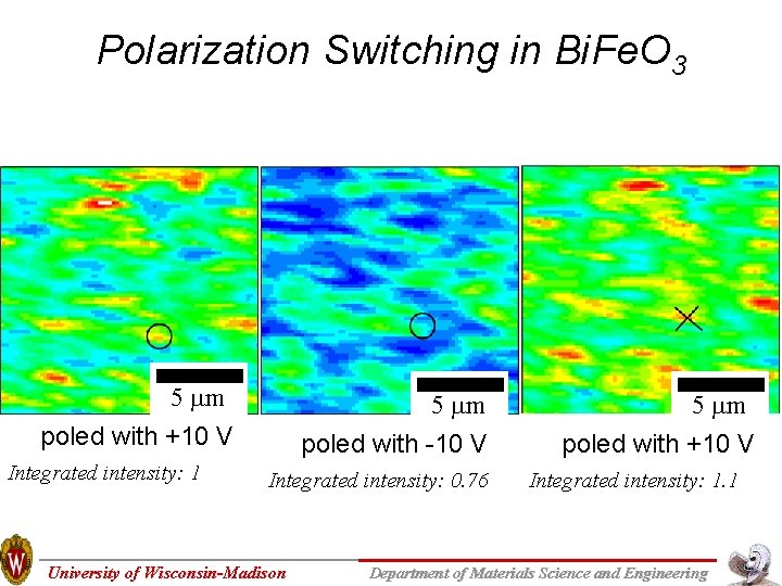 Polarization Switching in Bi. Fe. O 3 5 m poled with +10 V Integrated Polarization Switching in Bi. Fe. O 3 5 m poled with +10 V Integrated