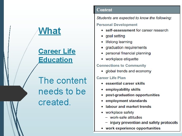 What Career Life Education The content needs to be created. What Career Life Education The content needs to be created.