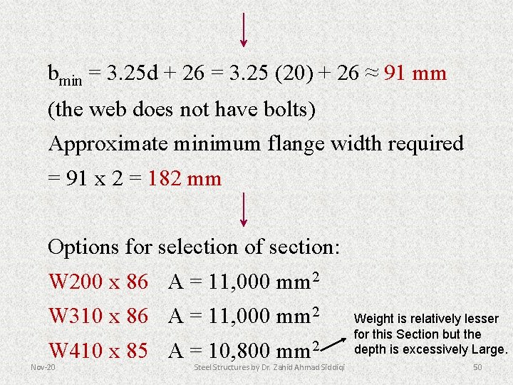 bmin = 3. 25 d + 26 = 3. 25 (20) + 26 ≈