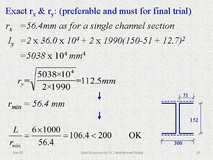 Exact rx & ry: (preferable and must for final trial) rx =56. 4 mm