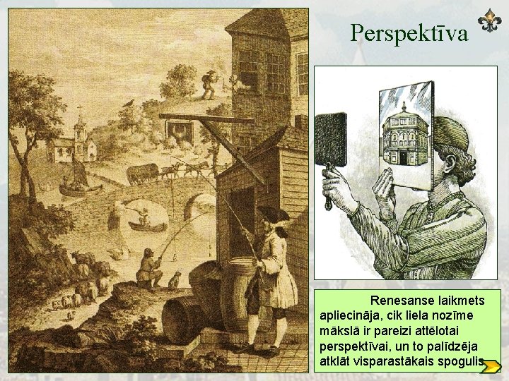 Perspektīva Renesanse laikmets apliecināja, cik liela nozīme mākslā ir pareizi attēlotai perspektīvai, un to