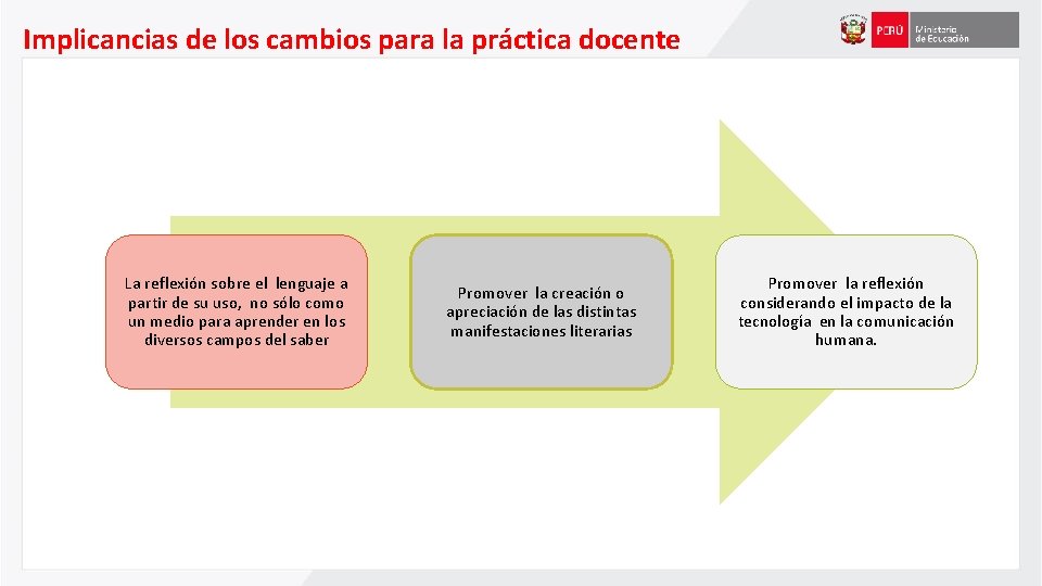 Implicancias de los cambios para la práctica docente La reflexión sobre el lenguaje a