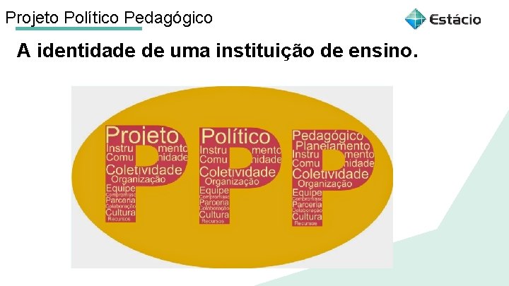 Projeto Político Pedagógico A identidade de uma instituição de ensino. 