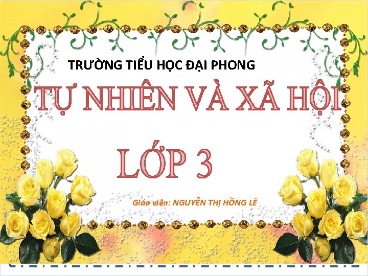 TRƯỜNG TIỂU HỌC ĐẠI PHONG Giáo viên: NGUYỄN THỊ HỒNG LÊ 