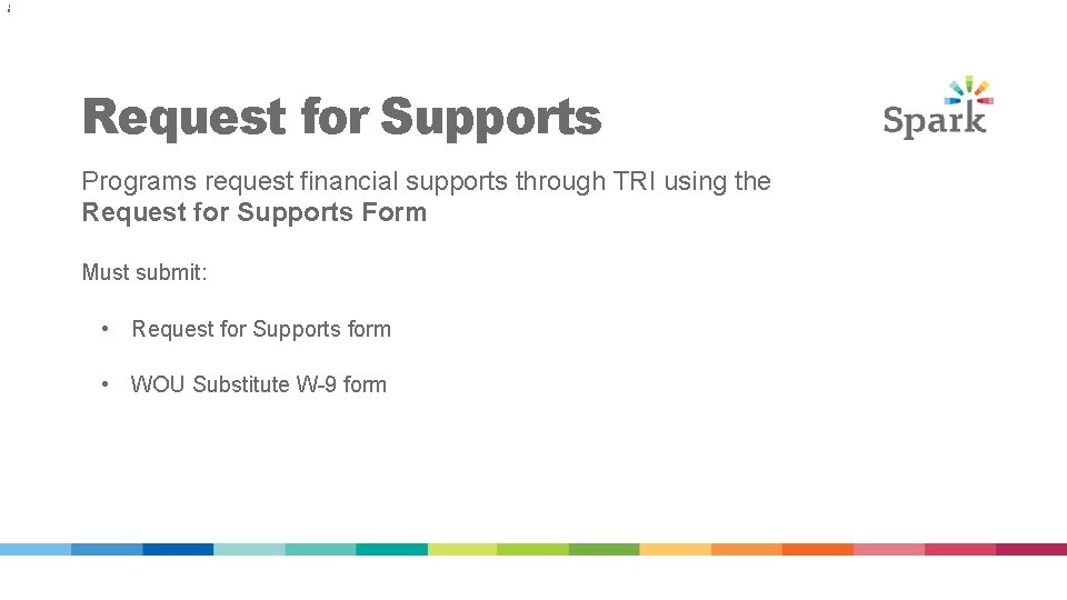 1 6 Request for Supports Programs request financial supports through TRI using the Request