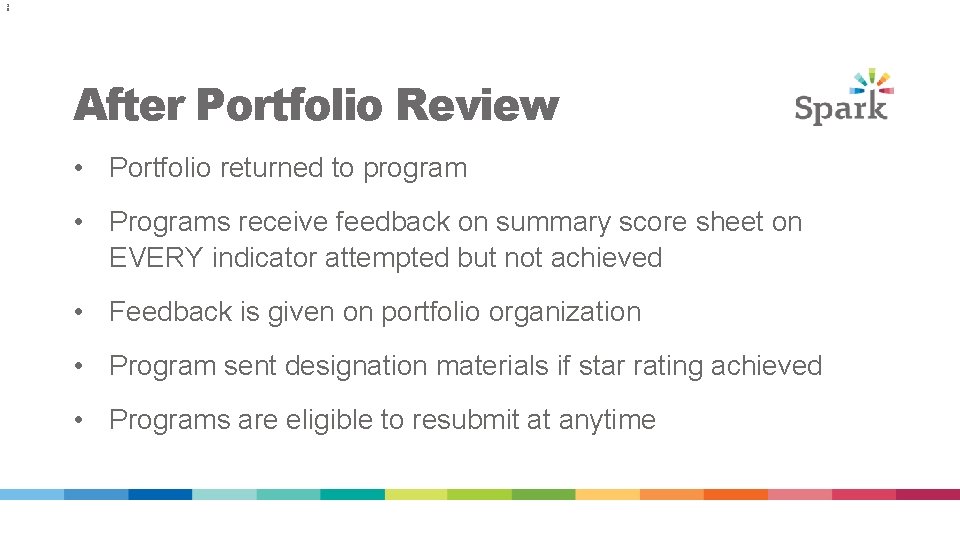 3 8 After Portfolio Review • Portfolio returned to program • Programs receive feedback