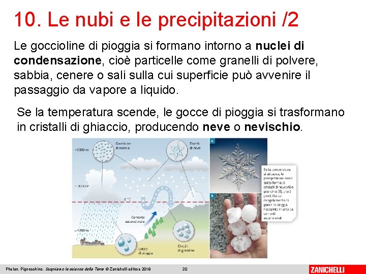 10. Le nubi e le precipitazioni /2 Le goccioline di pioggia si formano intorno 10. Le nubi e le precipitazioni /2 Le goccioline di pioggia si formano intorno