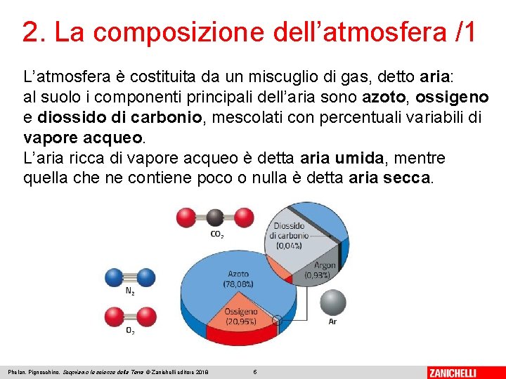 2. La composizione dell’atmosfera /1 L’atmosfera è costituita da un miscuglio di gas, detto 2. La composizione dell’atmosfera /1 L’atmosfera è costituita da un miscuglio di gas, detto