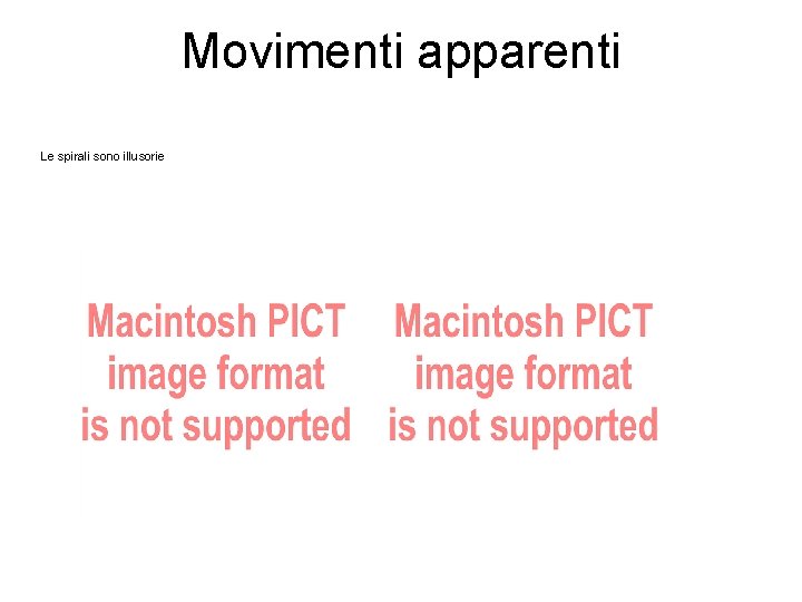 Movimenti apparenti Le spirali sono illusorie 