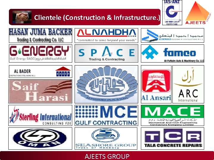 Clientele (Construction & Infrastructure. ) AJEETS GROUP 