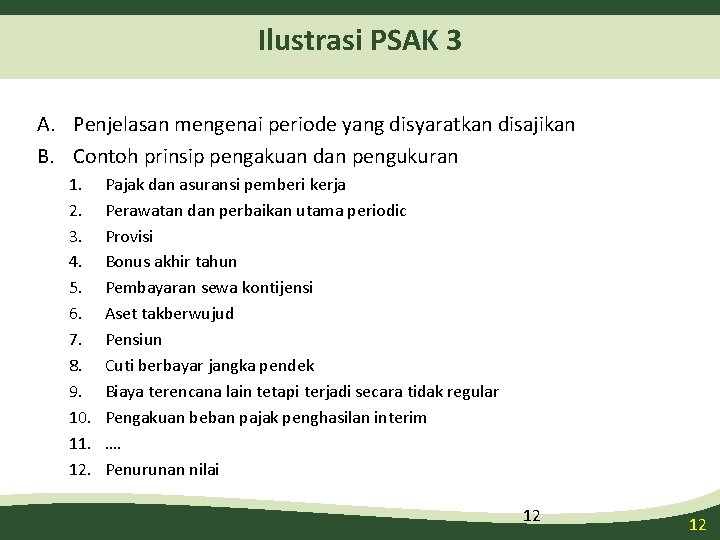 Ilustrasi PSAK 3 A. Penjelasan mengenai periode yang disyaratkan disajikan B. Contoh prinsip pengakuan