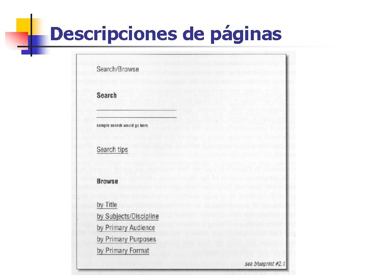 Descripciones de páginas 