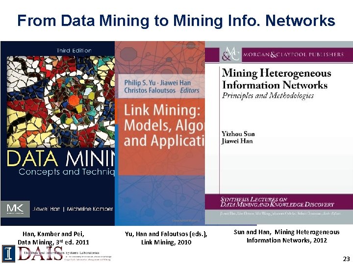From Data Mining to Mining Info. Networks Han, Kamber and Pei, Data Mining, 3