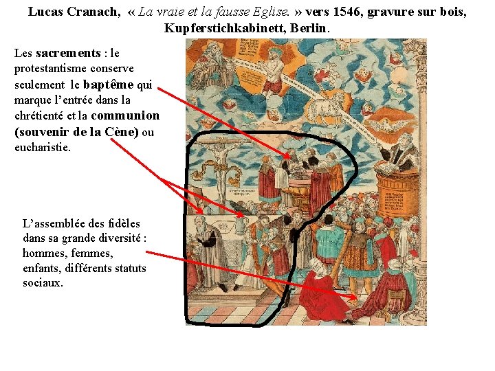 Lucas Cranach, « La vraie et la fausse Eglise. » vers 1546, gravure sur