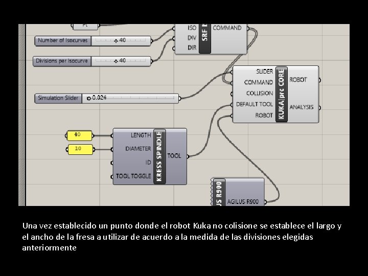 Una vez establecido un punto donde el robot Kuka no colisione se establece el