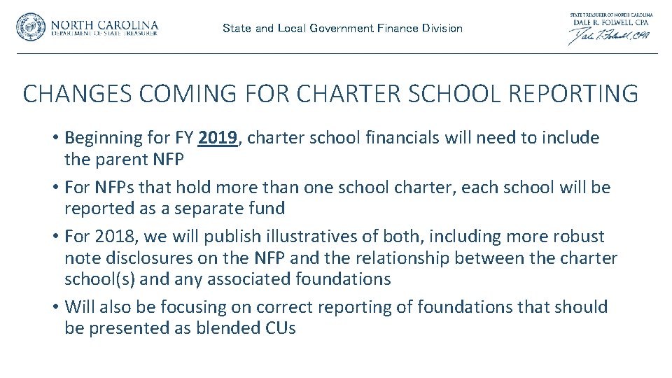 State and Local Government Finance Division CHANGES COMING FOR CHARTER SCHOOL REPORTING • Beginning State and Local Government Finance Division CHANGES COMING FOR CHARTER SCHOOL REPORTING • Beginning