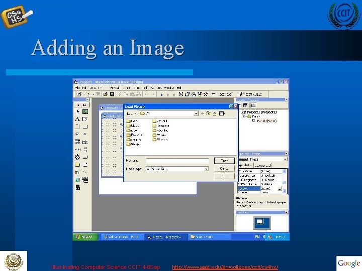Adding an Image Illuminating Computer Science CCIT 4 -6 Sep http: //www. aast. edu/en/colleges/ccit/cs