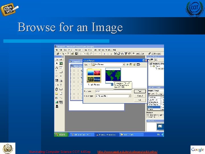 Browse for an Image Illuminating Computer Science CCIT 4 -6 Sep http: //www. aast.