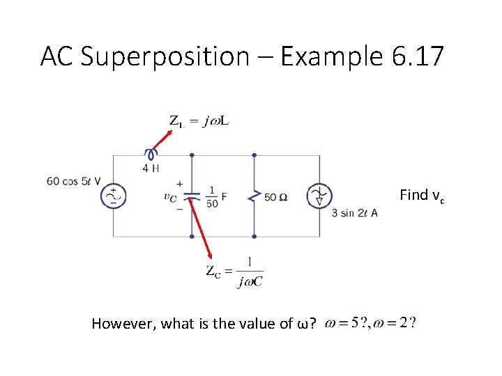 AC Superposition – Example 6. 17 Find vc However, what is the value of