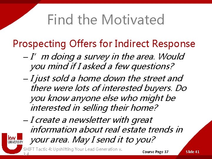 Find the Motivated Prospecting Offers for Indirect Response – I’m doing a survey in