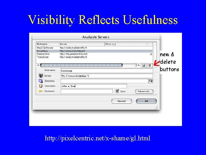 Visibility Reflects Usefulness http: //pixelcentric. net/x-shame/gl. html 