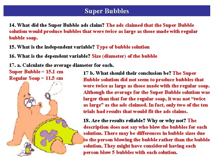 Super Bubbles 14. What did the Super Bubble ads claim? The ads claimed that